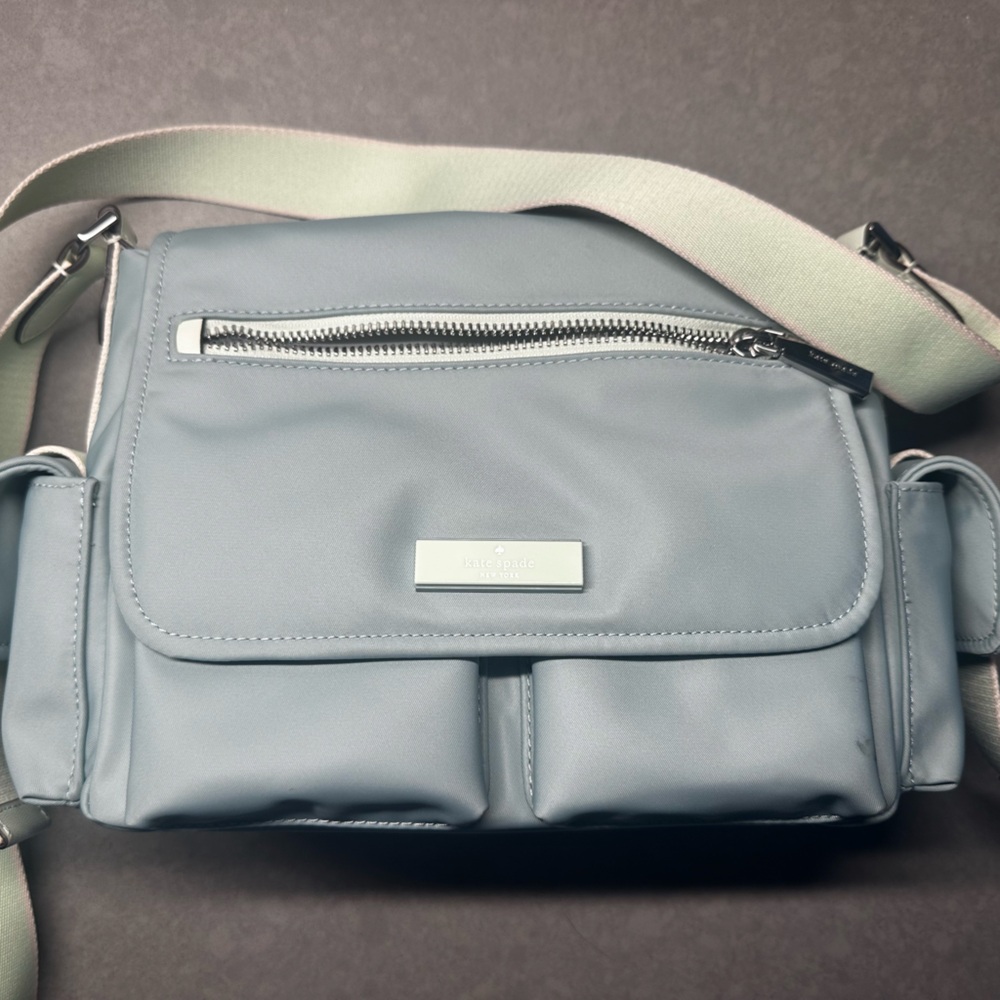 Kate Spade Nylon Blue Crossbody Bag with Adjustable Strap